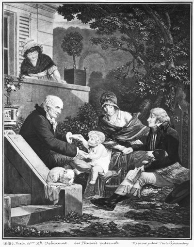 Le gioie di essere padre, c.1797 da Philibert Louis Debucourt
